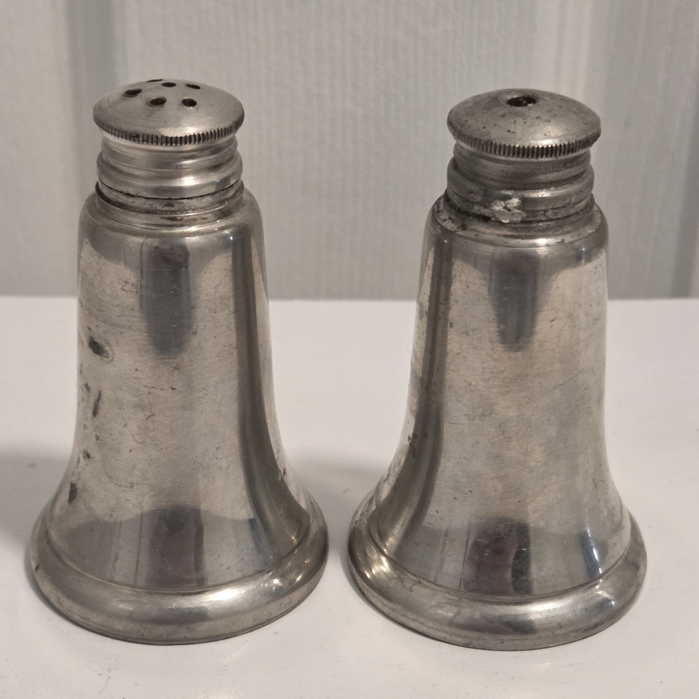Vintage Fine English Pewter Salt and Pepper Shakers Sheffield, England